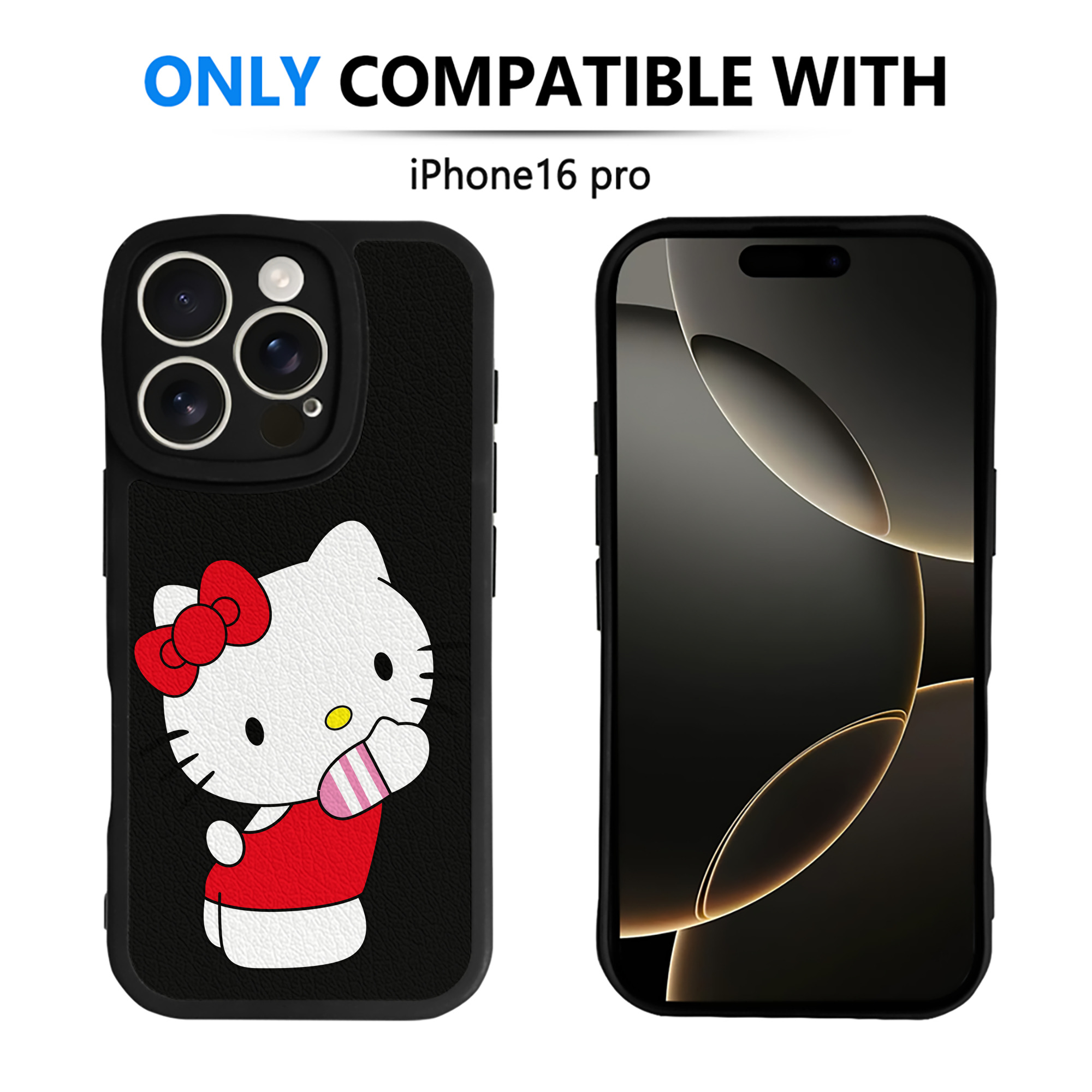 （画像用） Hello Kitty ハローキティ 【iPhone 16シリーズ対応】シリコンスマホケース（レザー調） 材質：シリコン